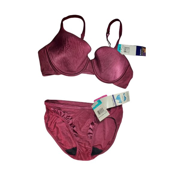 Van‑Elle Wine Red Lingerie Set – Bra + Panties – NWT - Picture 1 of 9
